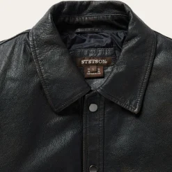 Stetson Snap Front Leather Jacket Brown Best