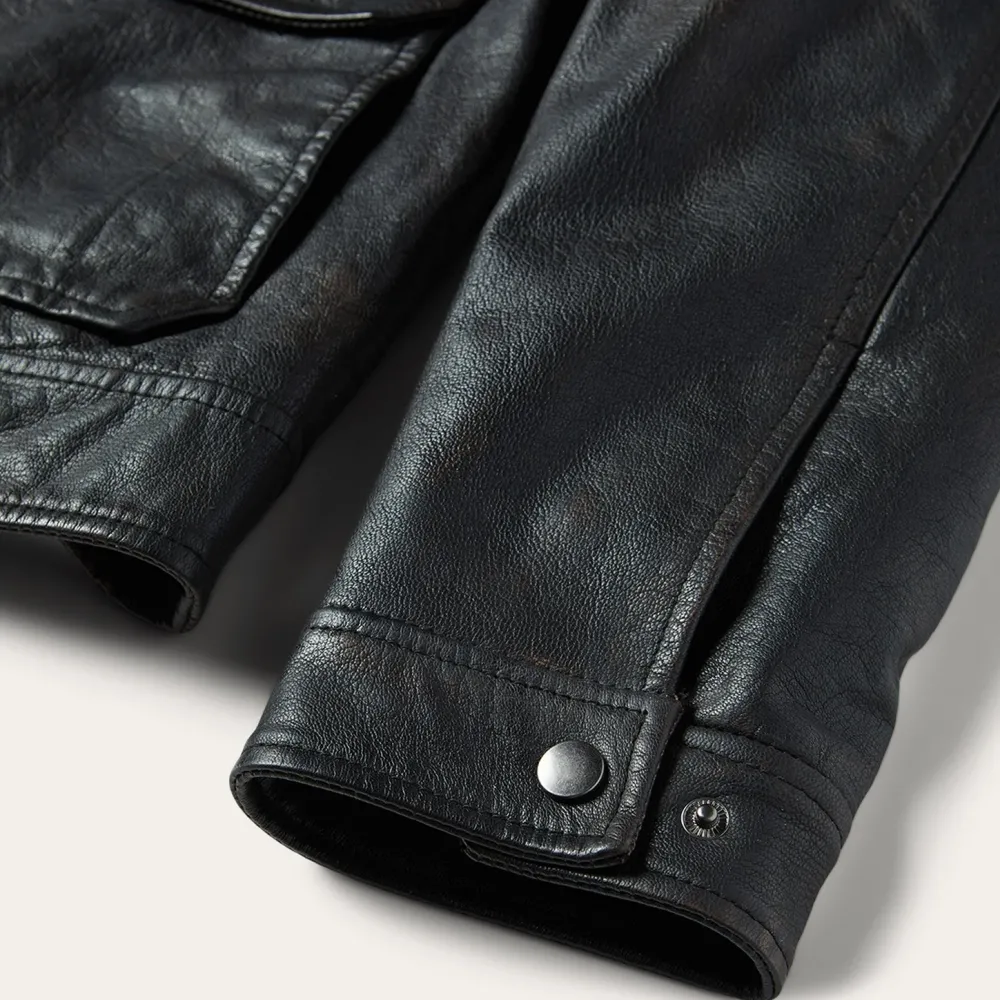 Stetson Snap Front Leather Jacket Brown Best