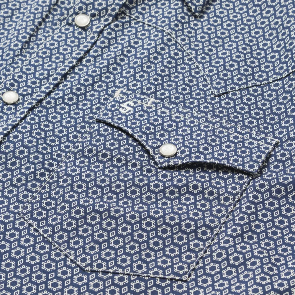 Stetson Snap Front Shirt in Deep Blue