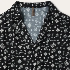 Stetson Southwestern Ditzy Print Blouse Black New