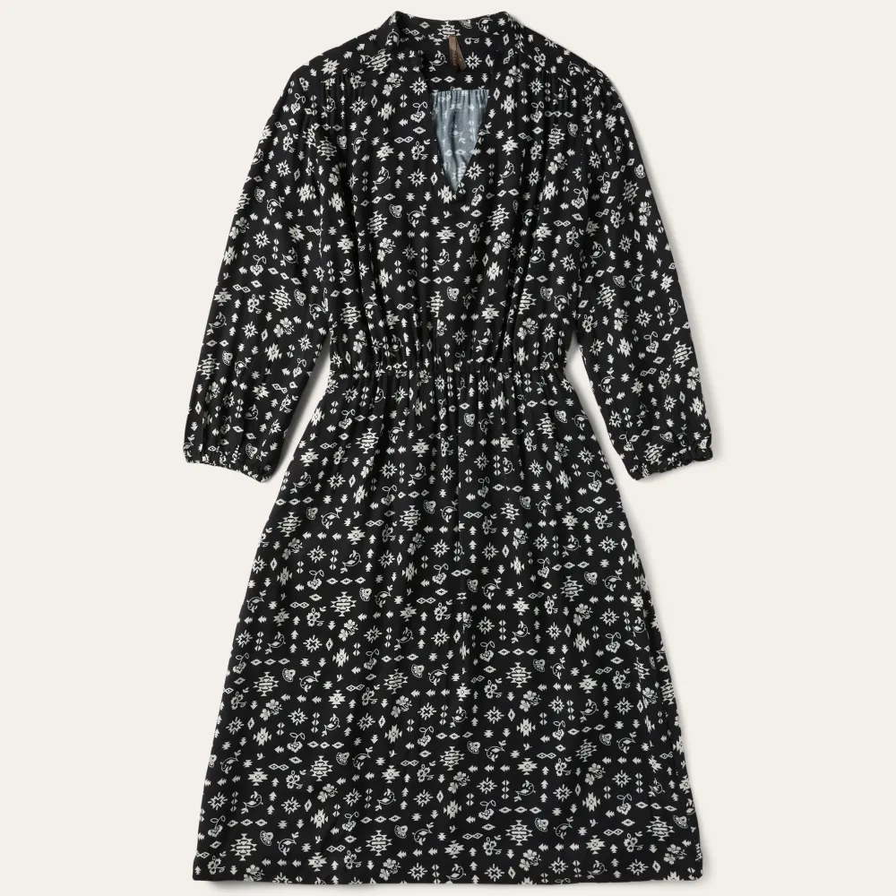 Stetson Southwestern Ditzy Print Dress Black New