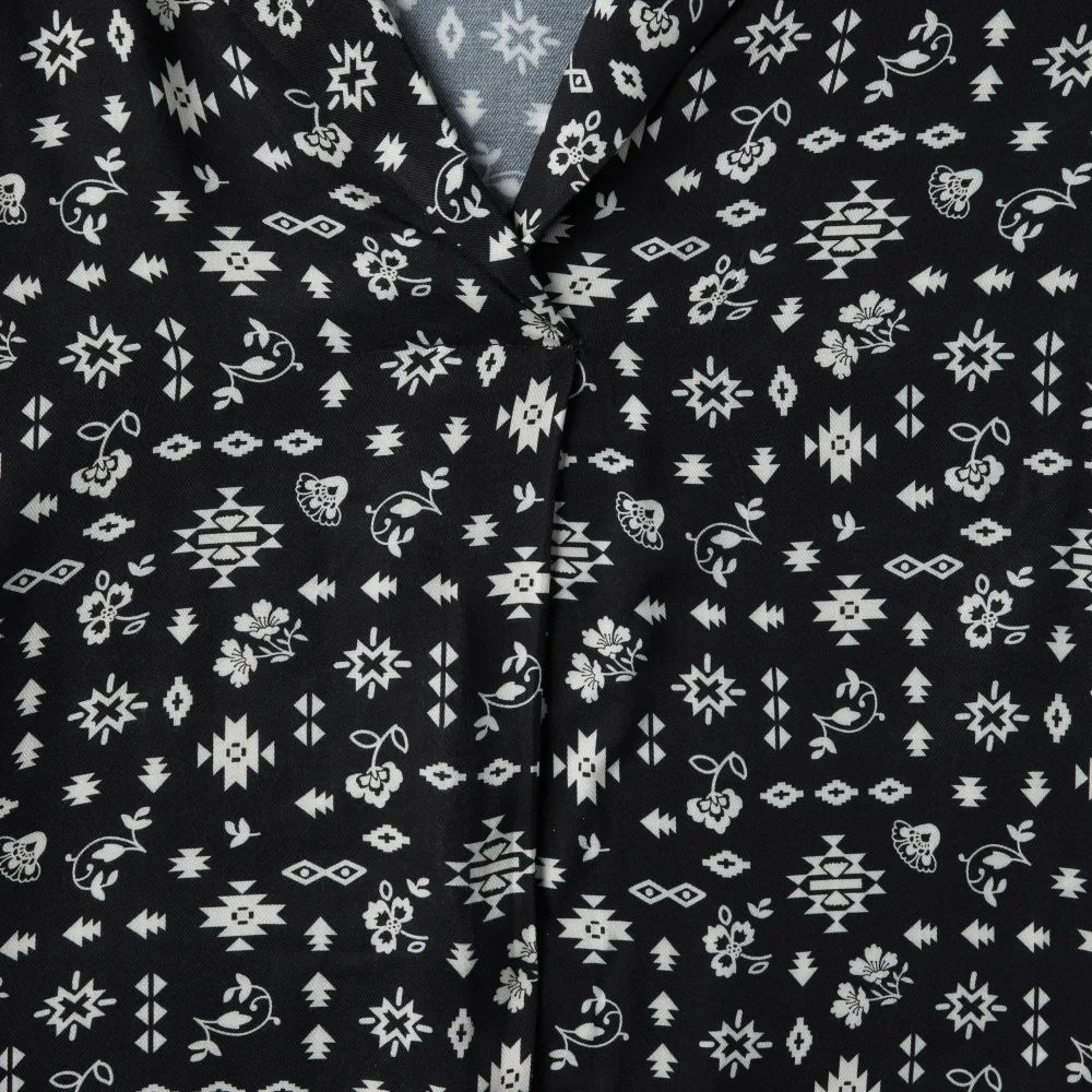 Stetson Southwestern Ditzy Print Blouse Black Clearance