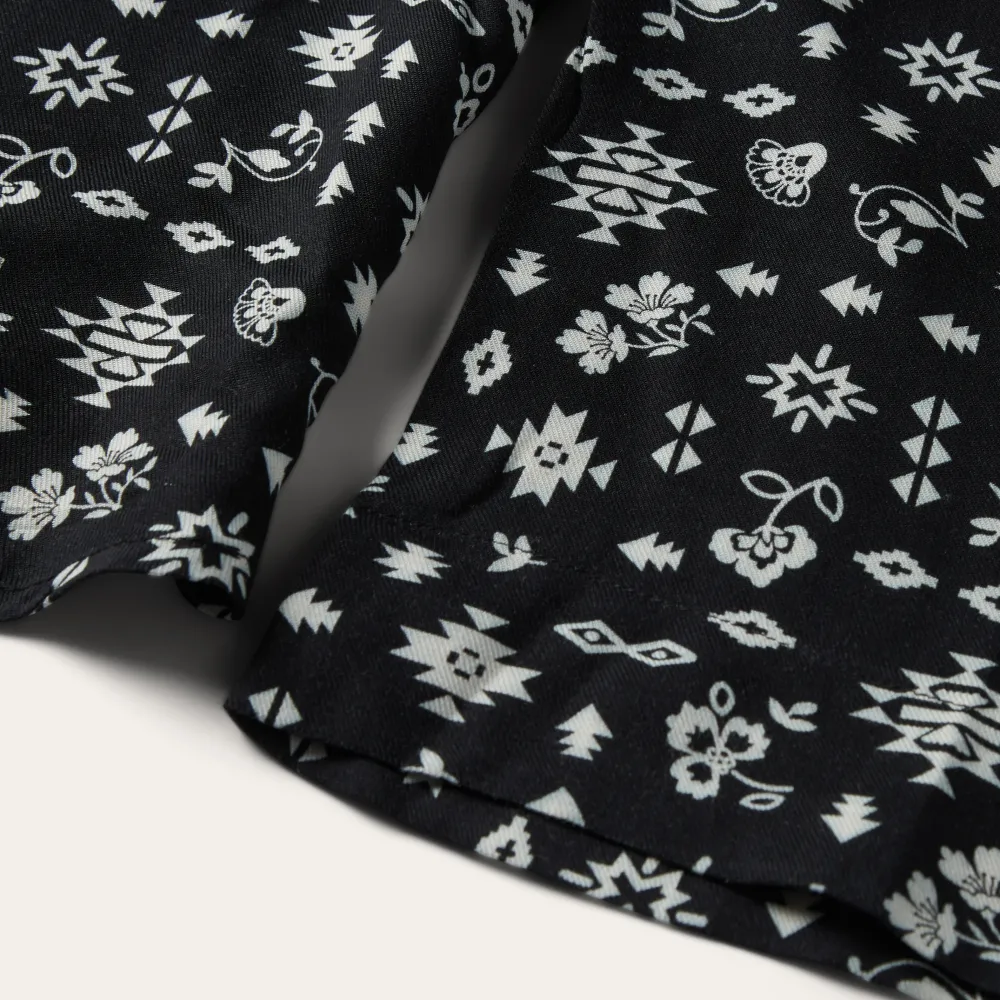 Stetson Southwestern Ditzy Print Blouse Black Clearance