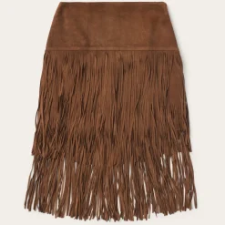 Stetson Suede Fringed Skirt Brown