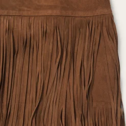 Stetson Suede Fringed Skirt Brown