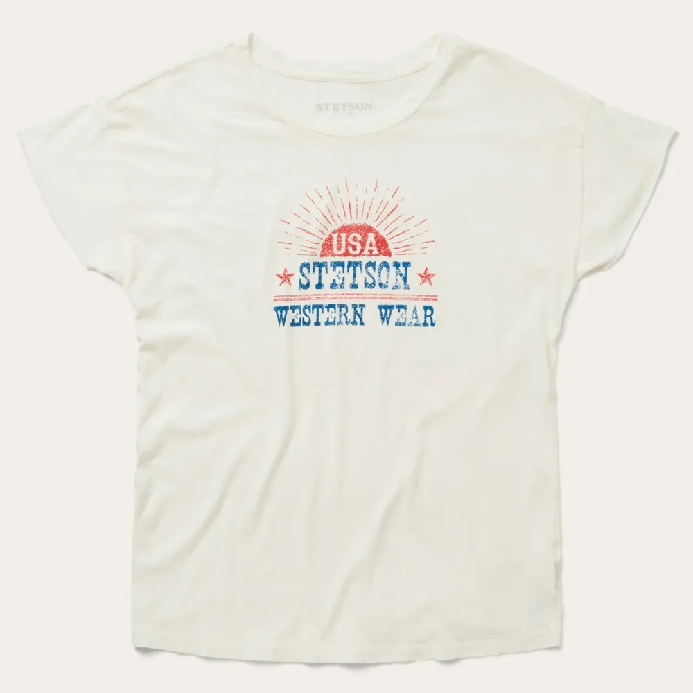 Stetson Sunrise Graphic Tee White