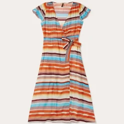 Stetson Sunset Serape Print Rayon Herringbone Wrap Front Dress Multi Best