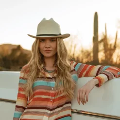 Stetson Sunset Serape Print Western Shirt Multi Hot