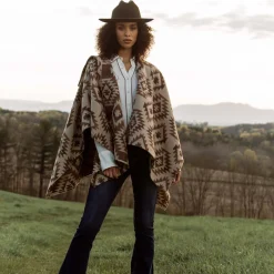Stetson Tan Aztec Poncho Brown Sale