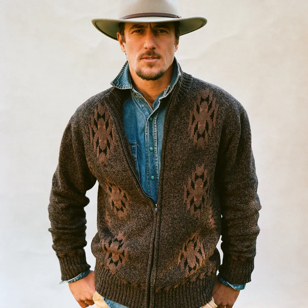 Stetson Vertical Aztec Cardigan Brown Sale