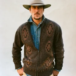 Stetson Vertical Aztec Cardigan Brown Outlet