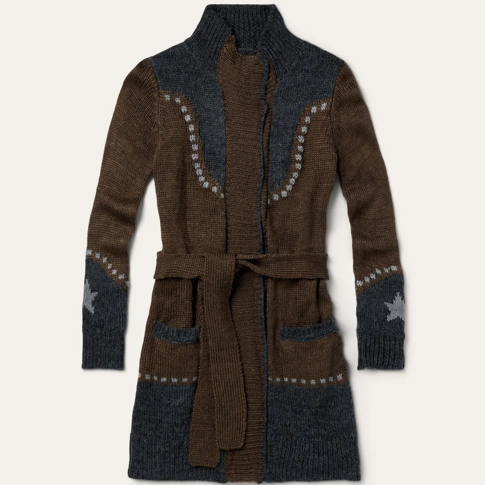 Stetson Vintage Steer Head Cardigan Brown Hot