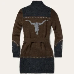Stetson Vintage Steer Head Cardigan Brown Hot