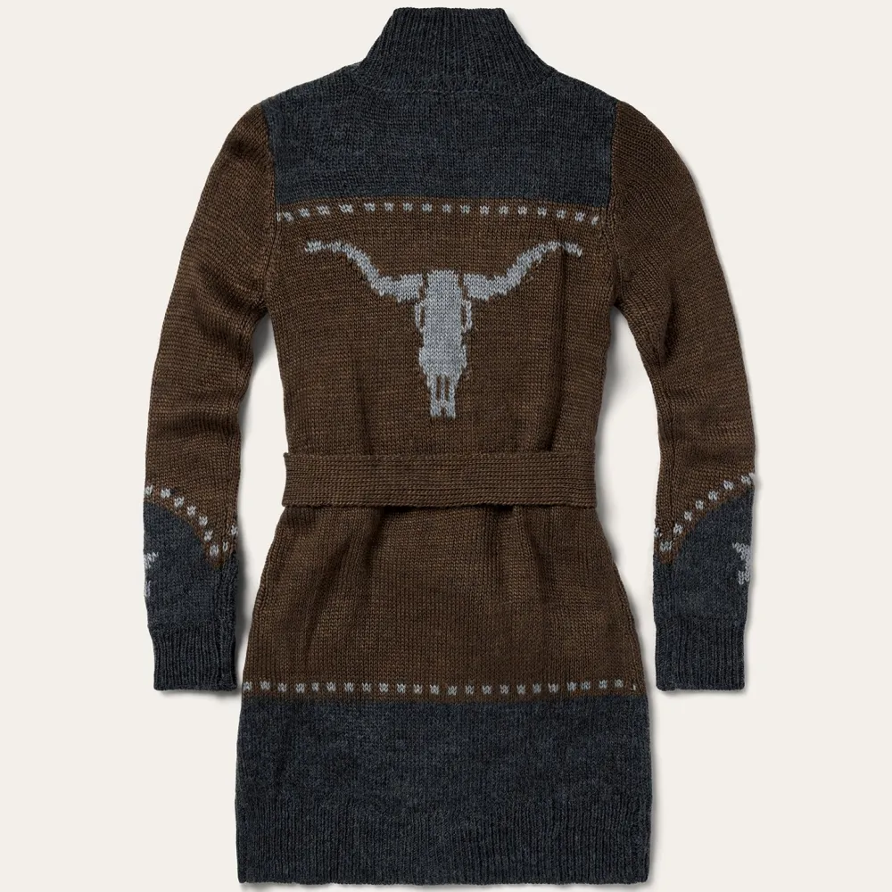 Stetson Vintage Steer Head Cardigan Brown Hot