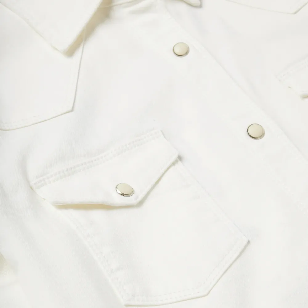 Stetson Western Embroidered Denim Shirt White Discount