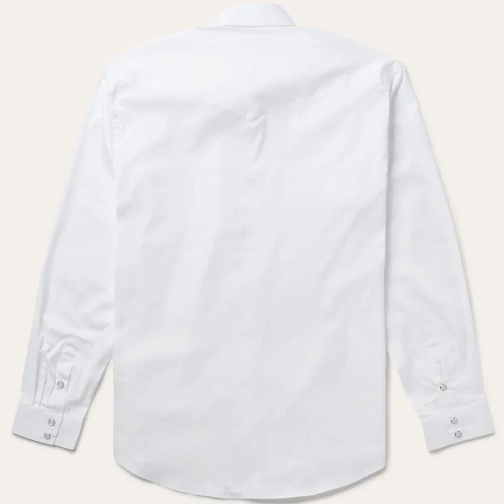 Stetson Pinpoint Oxford Western Shirt White Discount