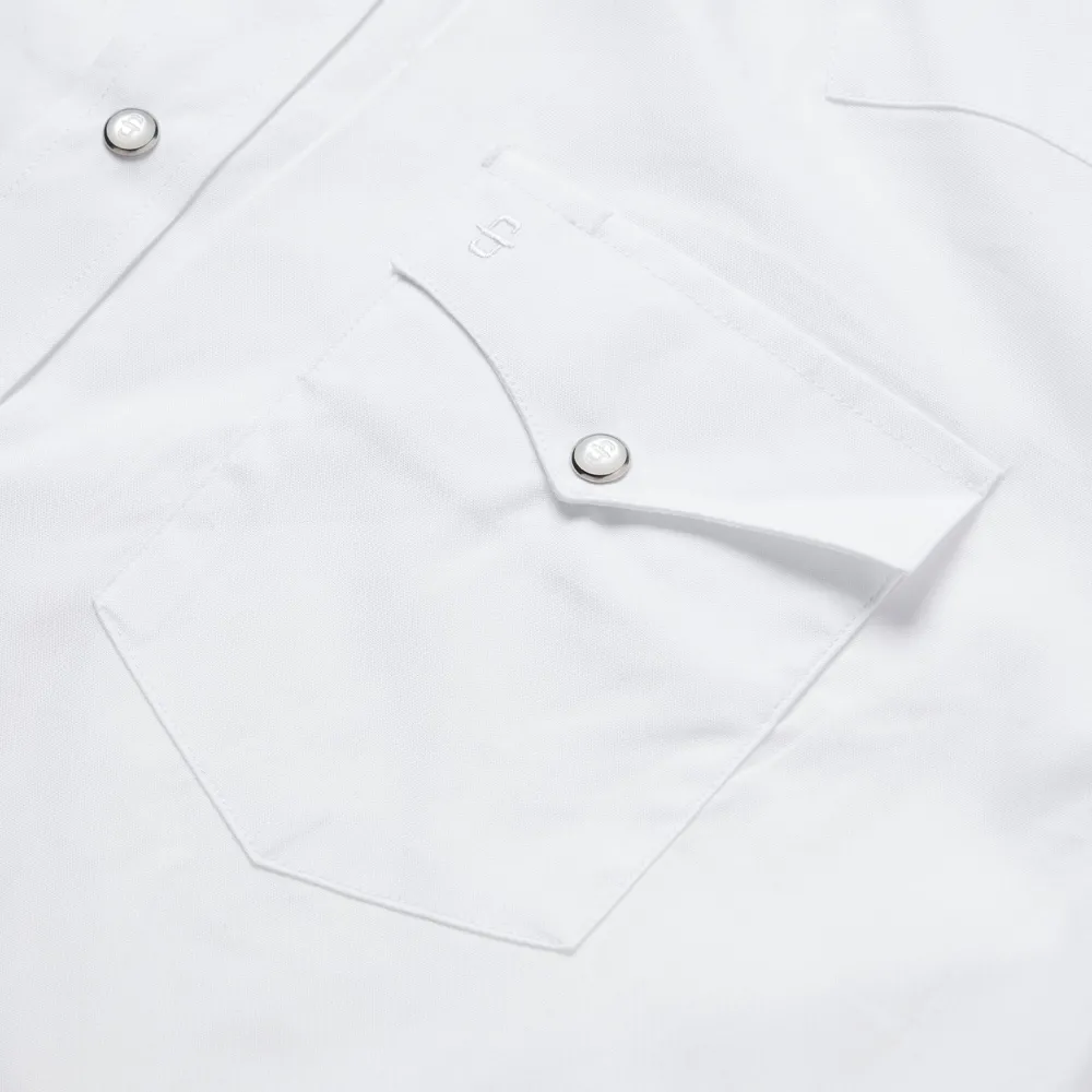 Stetson Pinpoint Oxford Western Shirt White Discount