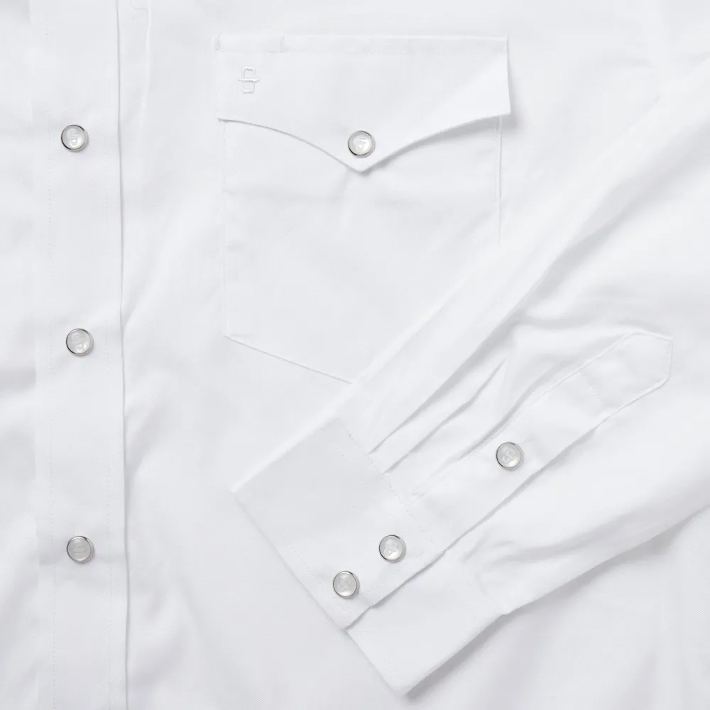 Stetson Pinpoint Oxford Western Shirt White Discount