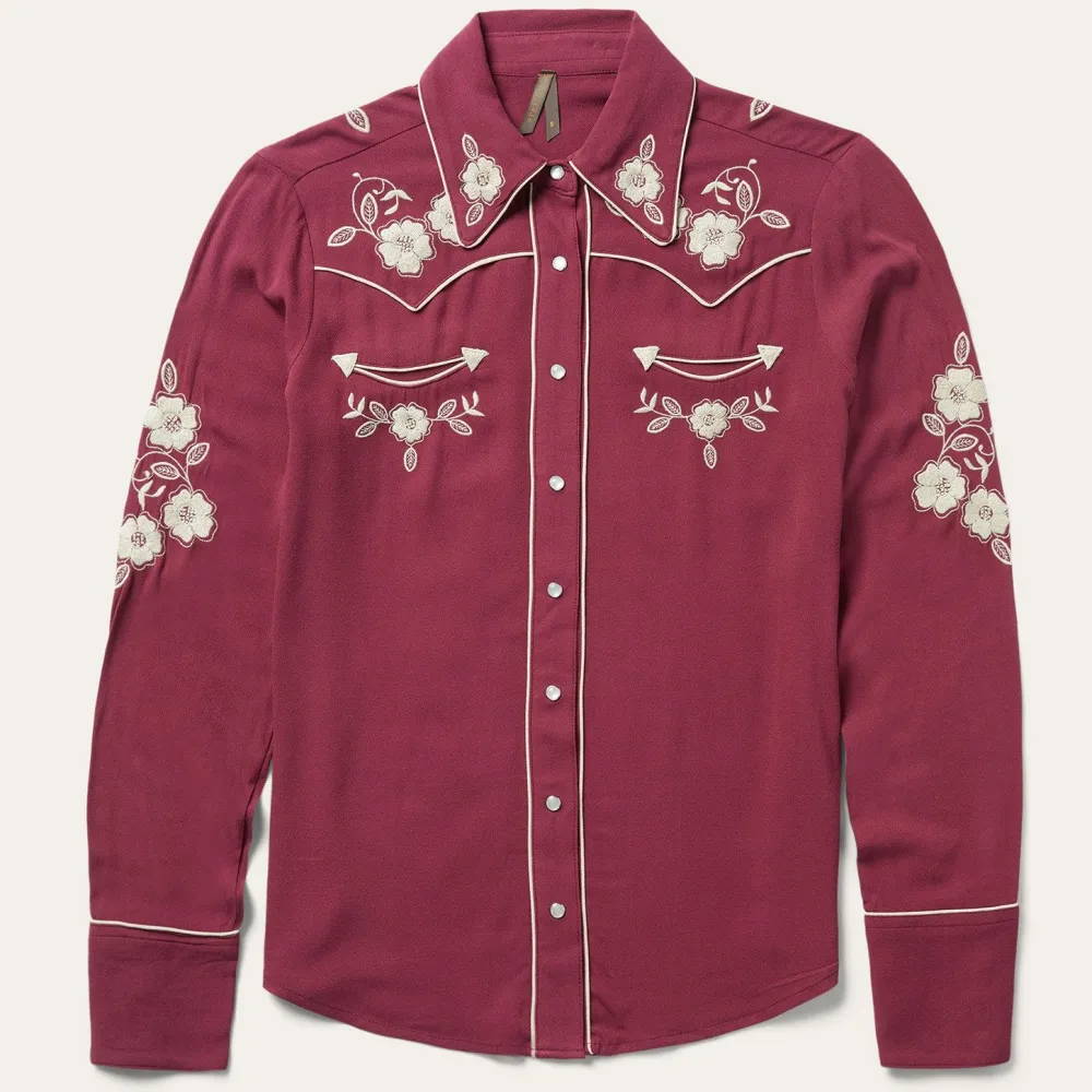 Stetson Classic Western Snap Blouse Wine Outlet