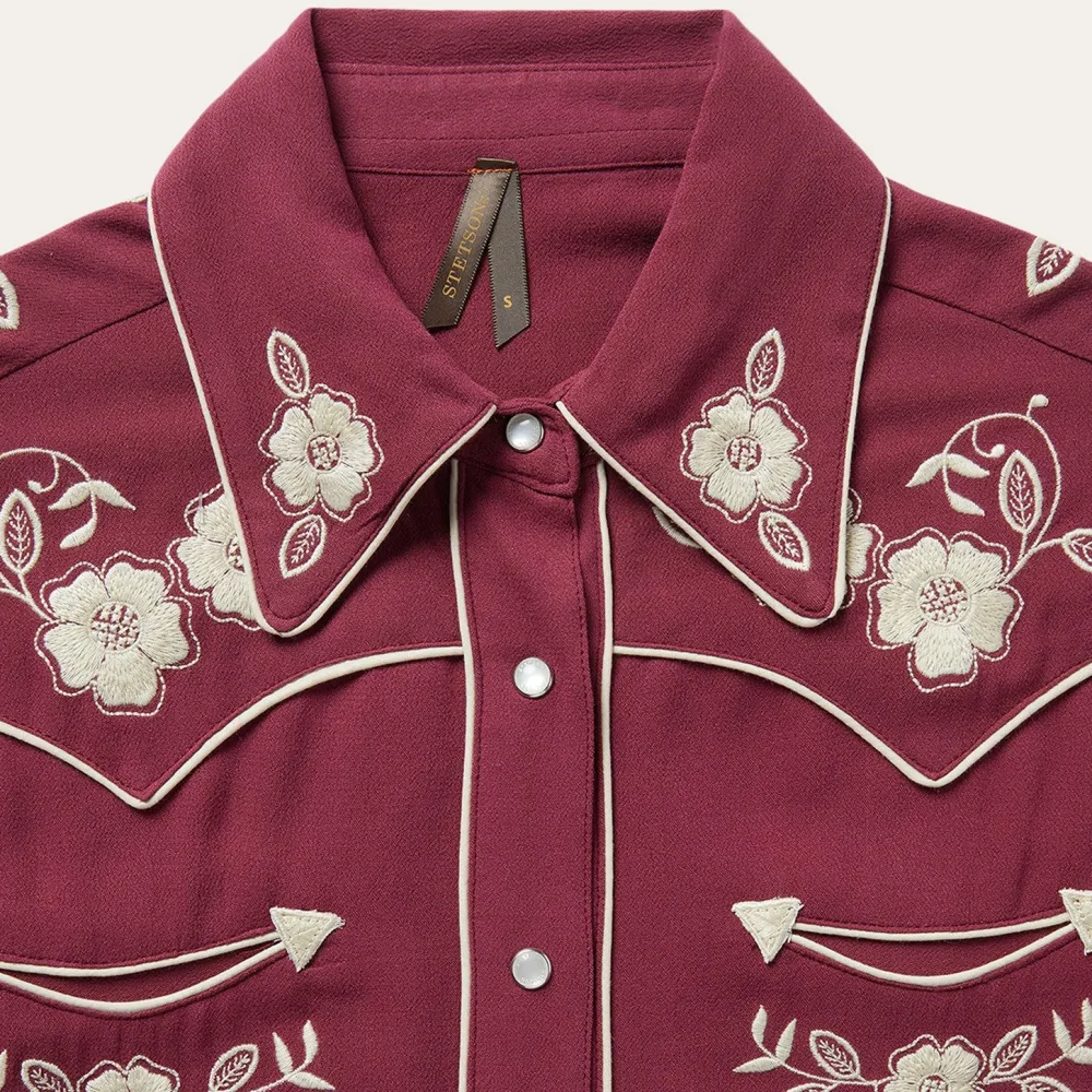 Stetson Classic Western Snap Blouse Wine Outlet