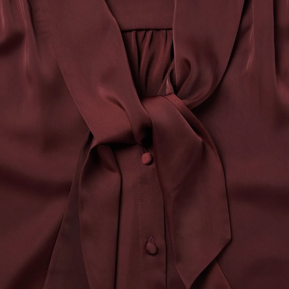 Stetson Wine Satin Blouse Red Hot