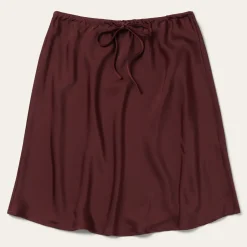 Stetson Wine Satin Skirt Red New