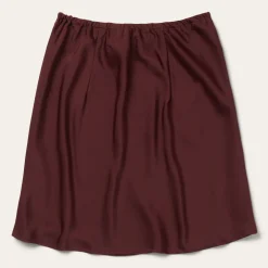 Stetson Wine Satin Skirt Red New