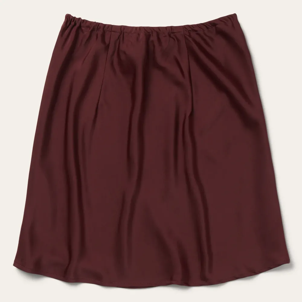 Stetson Wine Satin Skirt Red New