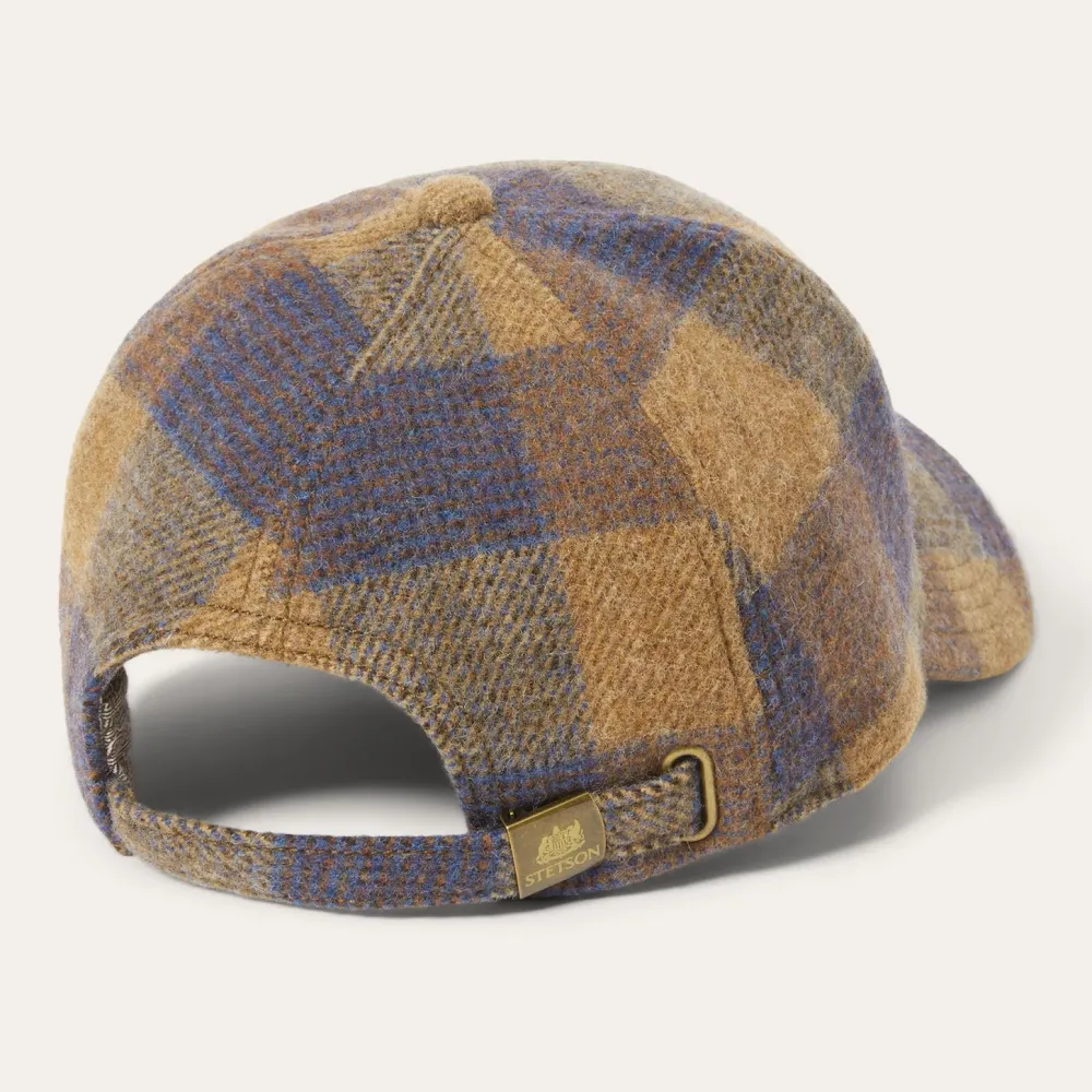 Stetson Wool Check Baseball Cap Cognac/Sand/Blue Hot