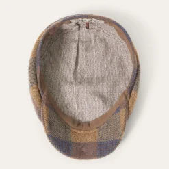 Stetson Wool Check Hatteras Cognac/Sand/Blue New