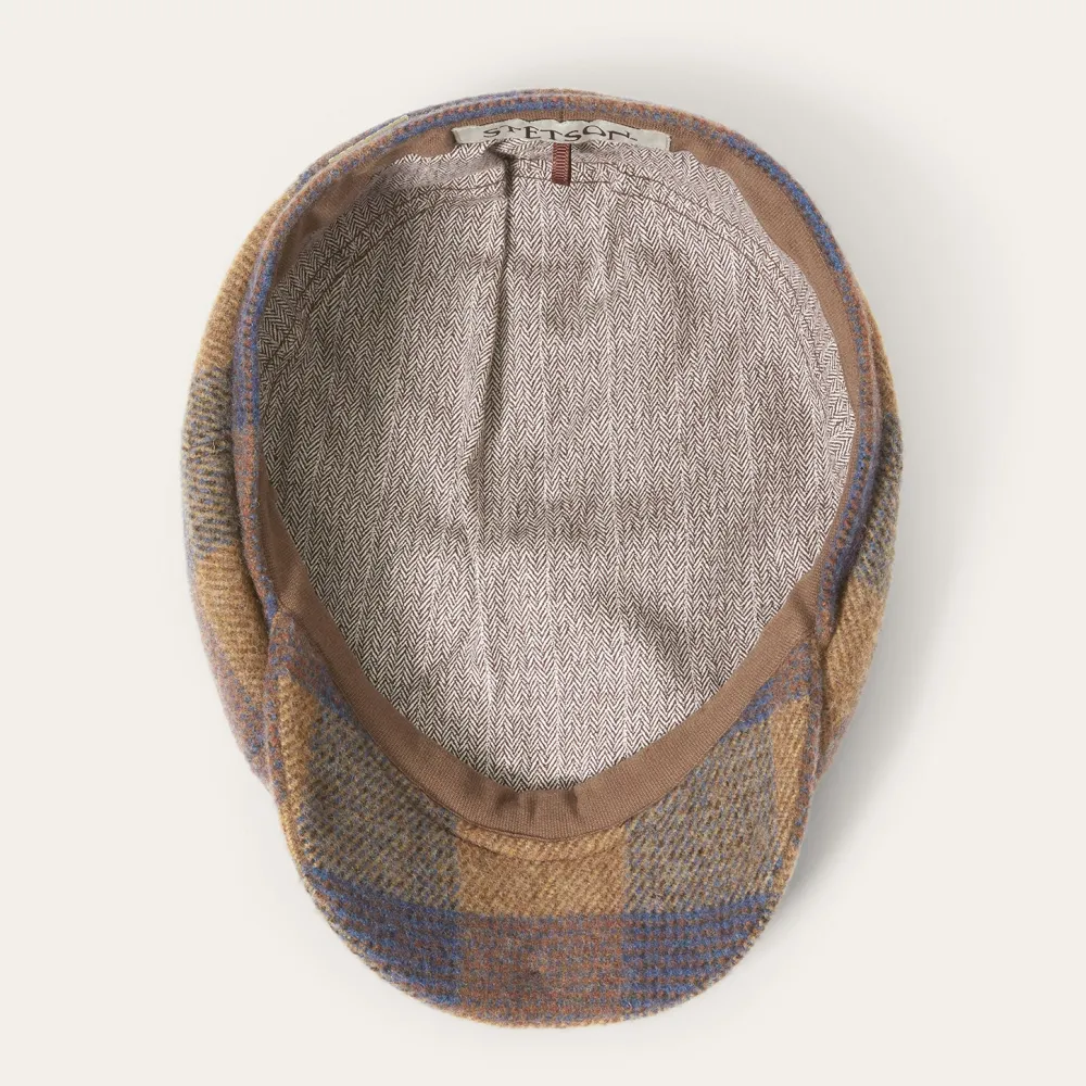 Stetson Wool Check Hatteras Cognac/Sand/Blue New