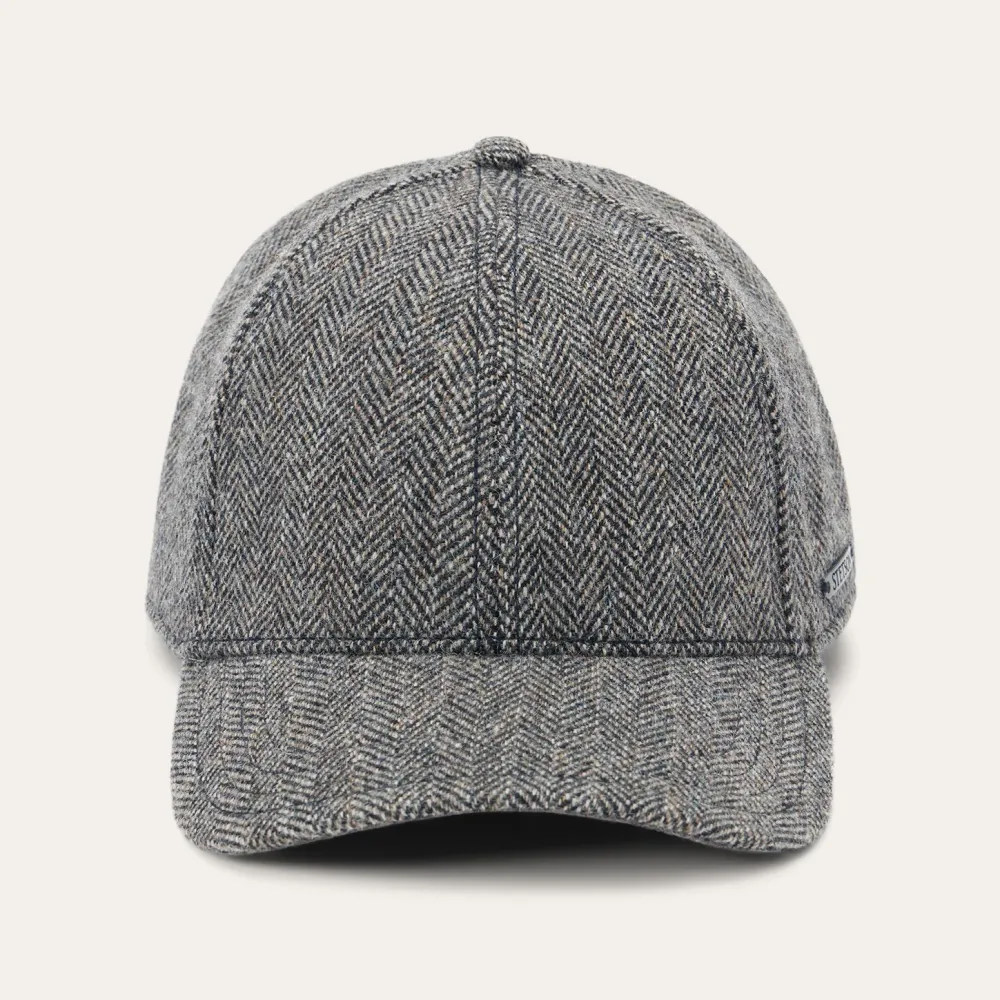 Stetson Wool Herringbone Baseball Cap Anthra Melange Herringbone Sale