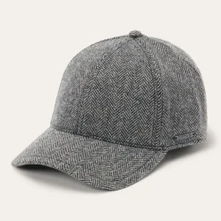 Stetson Wool Herringbone Baseball Cap Anthra Melange Herringbone Sale