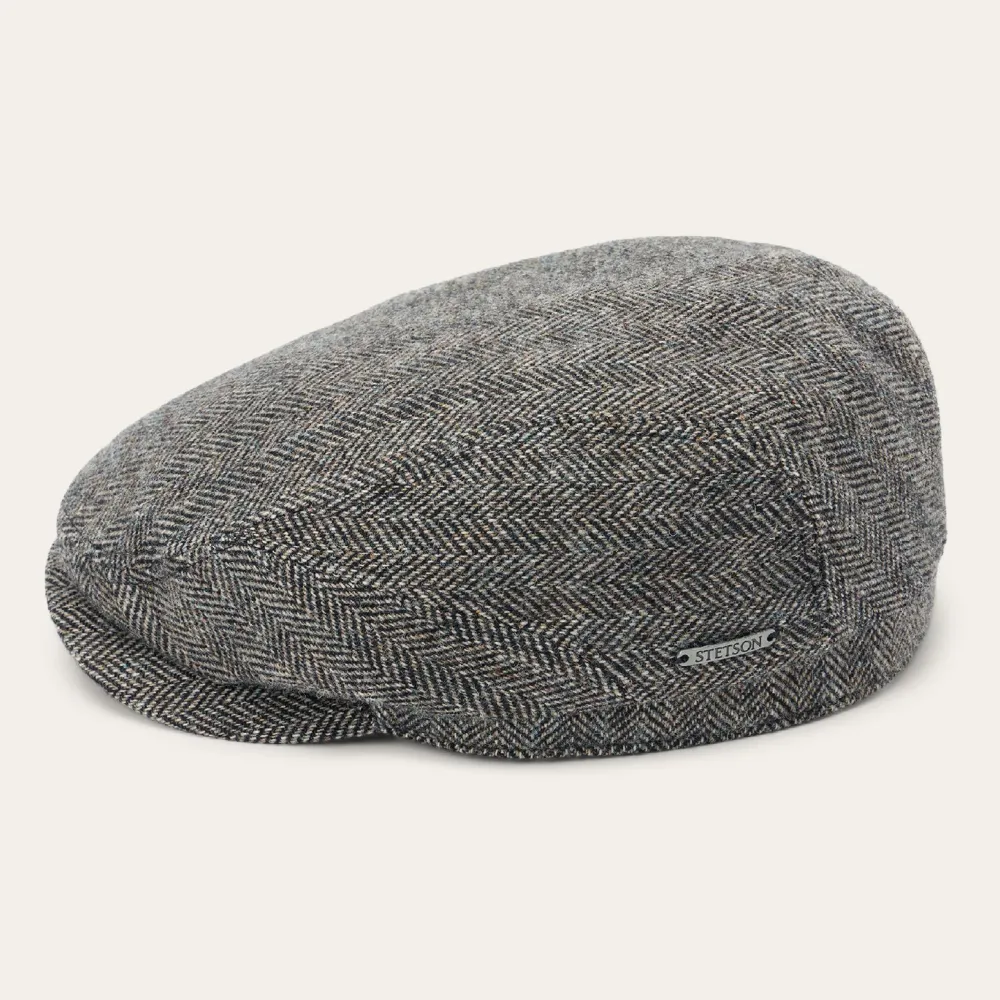 Stetson Wool Herringbone Driver Cap Anthra Melange Herringbone Online