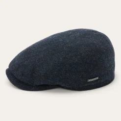 Stetson Wool Herringbone Driver Cap Dark Navy Herringbone Discount