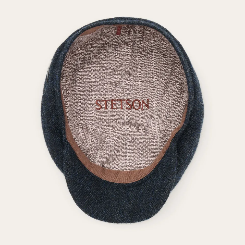 Stetson Wool Herringbone Driver Cap Dark Navy Herringbone Discount