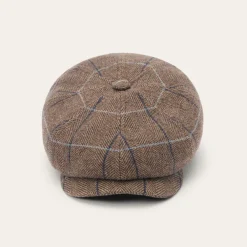 Stetson Wool Herringbone Hatteras Cap Camel Herringbone Clearance