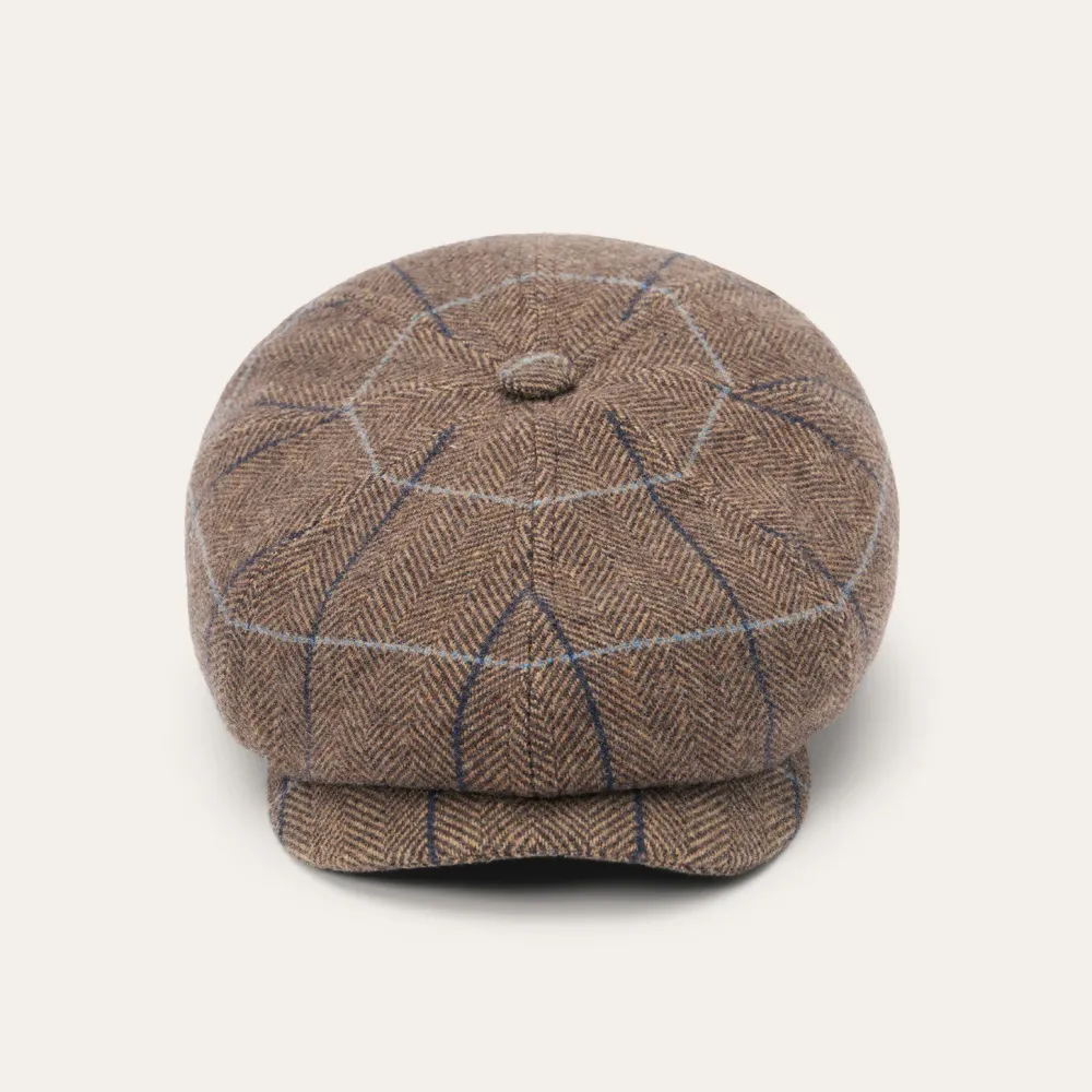 Stetson Wool Herringbone Hatteras Cap Camel Herringbone Clearance