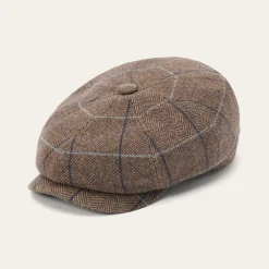 Stetson Wool Herringbone Hatteras Cap Camel Herringbone Clearance