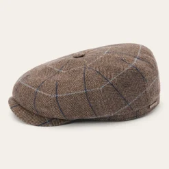 Stetson Wool Herringbone Hatteras Cap Camel Herringbone Clearance