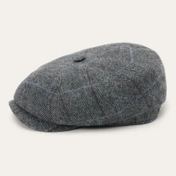 Stetson Wool Herringbone Hatteras Cap Grey Herringbone Outlet
