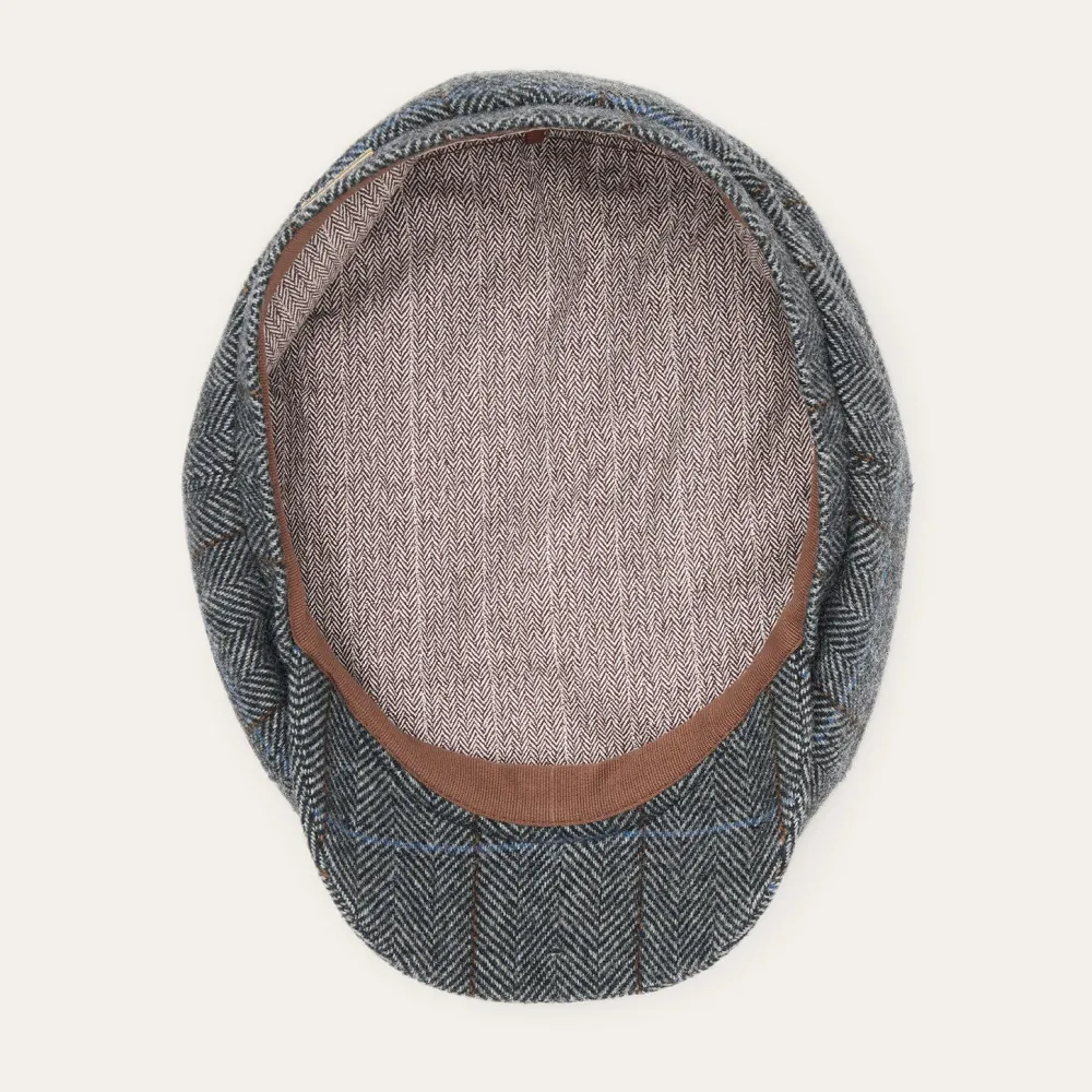 Stetson Wool Herringbone Hatteras Cap Grey Herringbone Outlet