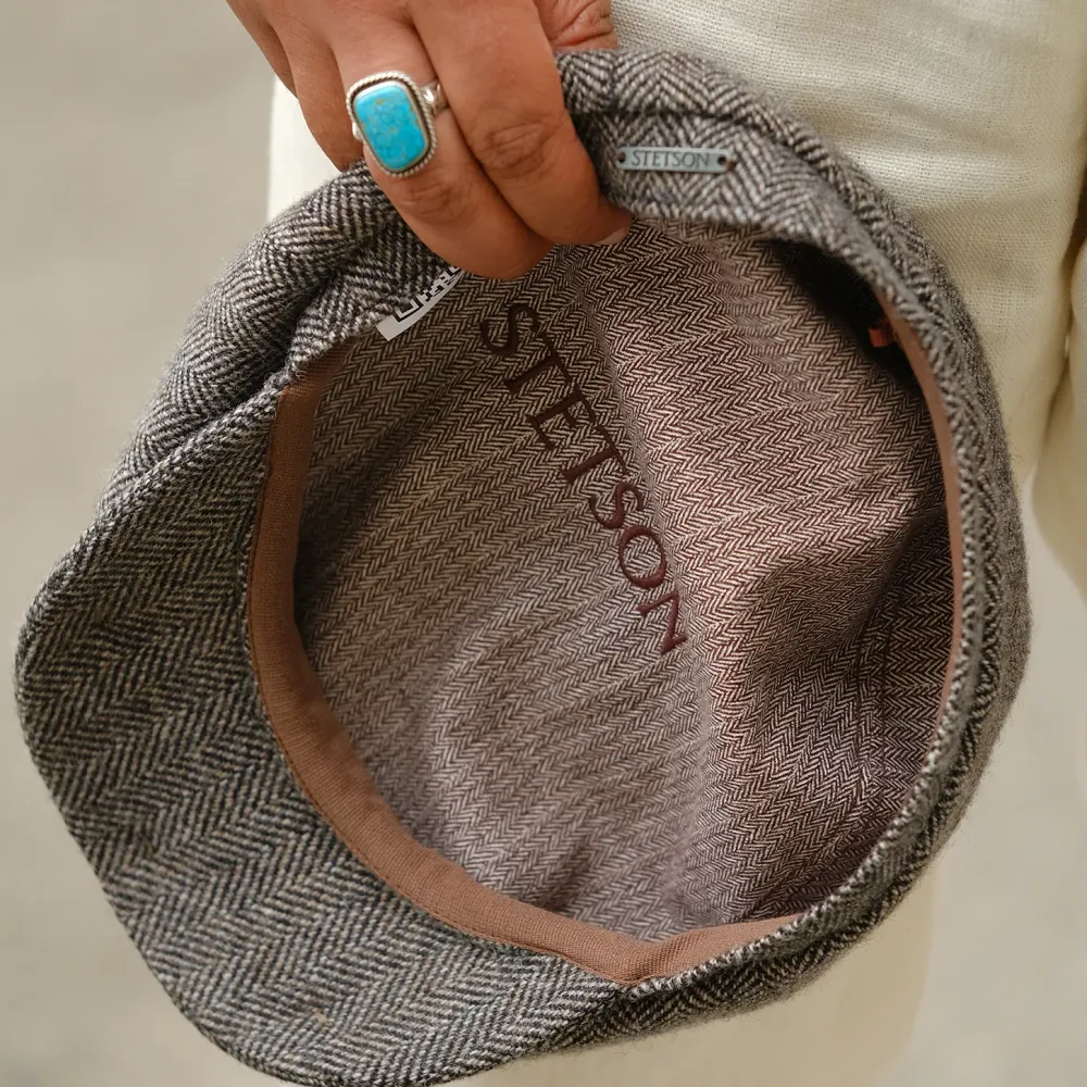 Stetson Wool Herringbone Hatteras Grey Herringbone Discount