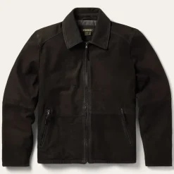 Stetson Zip Front Suede Leather Jacket Brown Outlet